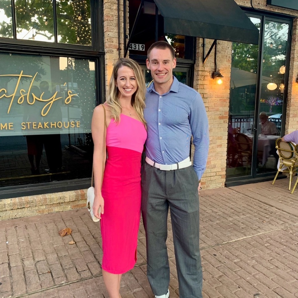 Petal & Pup Asymmetrical Two-Tone Pink Midi Dress